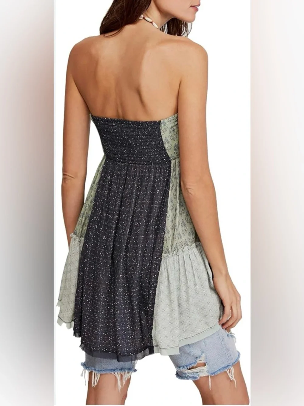 Free People Across The Sea Strapless Floral Tunic Top/mini dress - Picture 2 of 13
